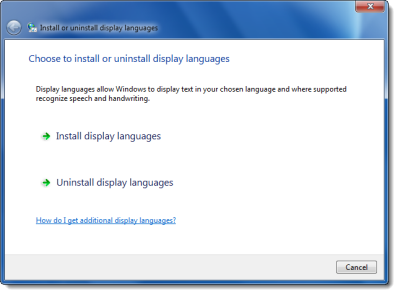 Cannot install windows 7 language pack